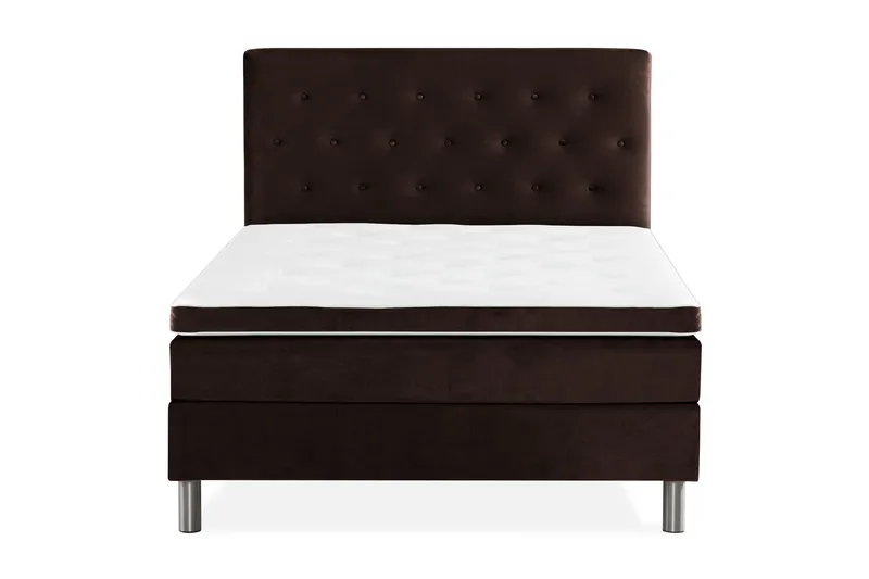 Ella Sängpaket 140x200 cm Knapp Gavel - Brun/Sammet - Möbler - Säng - Kontinentalsäng