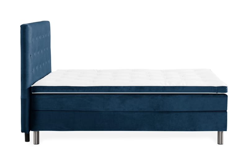 Ella Sängpaket 140x200 cm Knapp Gavel - Mörkblå/Sammet - Möbler - Säng - Komplett sängpaket