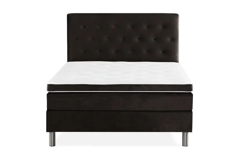 Ella Sängpaket 140x200 cm Knapp Gavel, Mörkgrå/Sammet