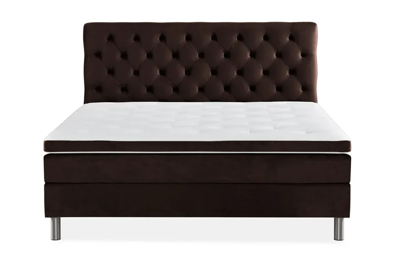 Ella Sängpaket 160x200 cm Djuphäftad Gavel, Brun/Sammet