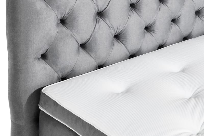 Ella Sängpaket 160x200 cm Djuphäftad Gavel - Ljusgrå/Sammet - Möbler - Säng - Kontinentalsäng