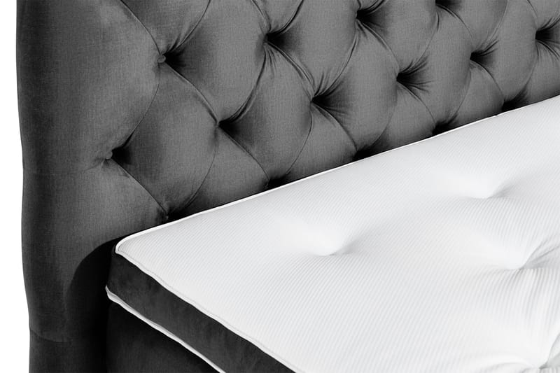 Ella Sängpaket 160x200 cm Djuphäftad Gavel - Mörkgrå/Sammet - Möbler - Säng - Kontinentalsäng