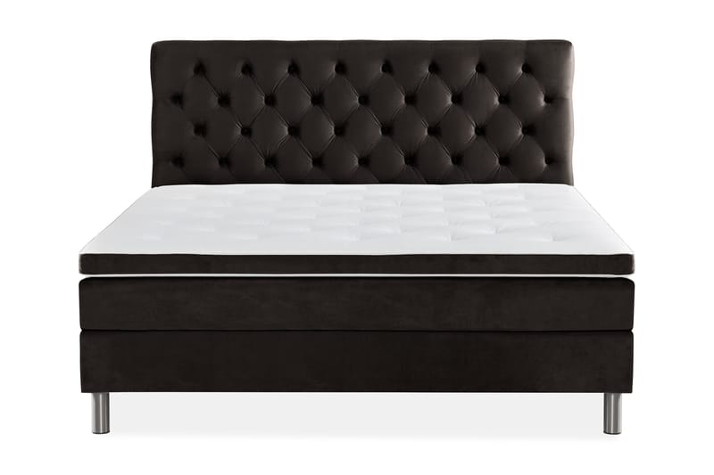 Ella Sängpaket 160x200 cm Djuphäftad Gavel - Mörkgrå/Sammet - Möbler - Säng - Kontinentalsäng