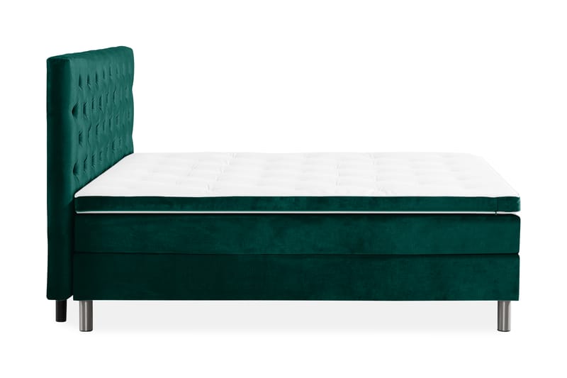Ella Sängpaket 160x200 cm Djuphäftad Gavel - Mörkgrön/Sammet - Möbler - Säng - Komplett sängpaket