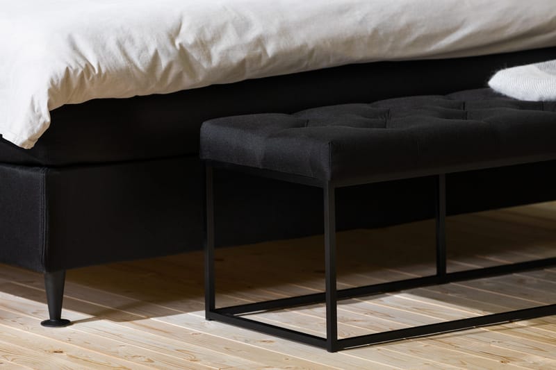 Ella Sängpaket 160x200 cm Djuphäftad Gavel - Svart - Möbler - Säng - Kontinentalsäng