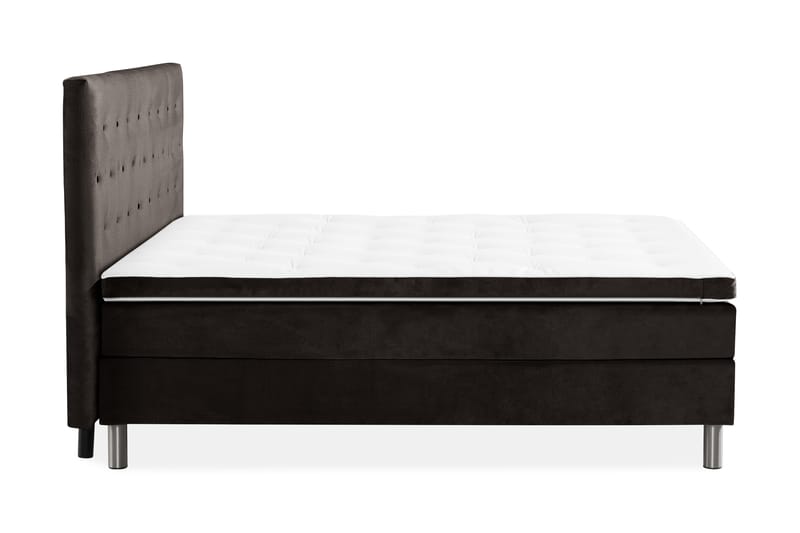 Ella Sängpaket 160x200 cm Knapp Gavel - Mörkgrå/Sammet - Möbler - Säng - Komplett sängpaket