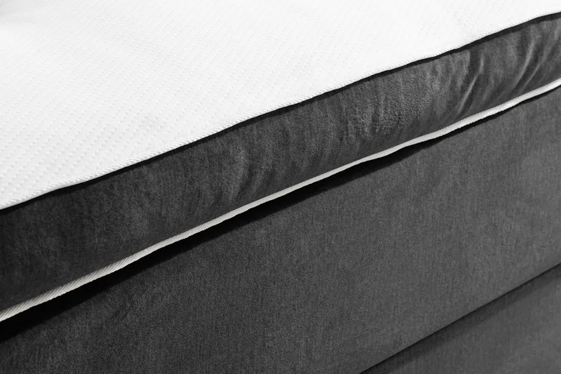 Ella Sängpaket 160x200 cm Knapp Gavel - Mörkgrå/Sammet - Möbler - Säng - Kontinentalsäng