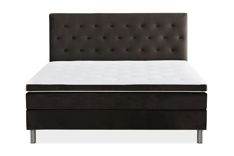 Ella Sängpaket 160x200 cm Knapp Gavel - Mörkgrå/Sammet - Möbler - Säng - Kontinentalsäng