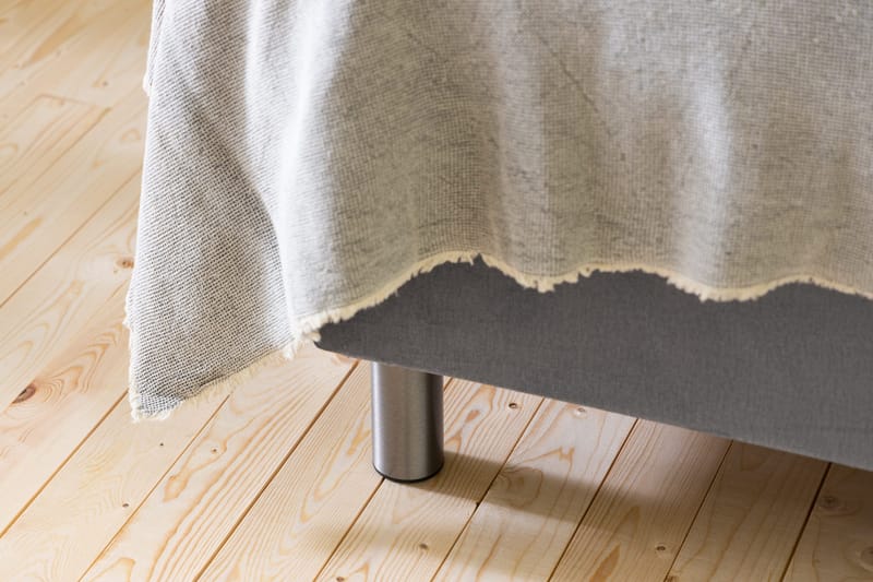 Ella Sängpaket 160x200 cm Rutig Gavel - Ljusgrå/Sammet - Möbler - Säng - Kontinentalsäng