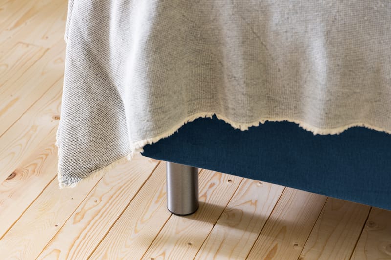 Ella Sängpaket 160x200 cm Rutig Gavel - Mörkblå/Sammet - Möbler - Säng - Komplett sängpaket