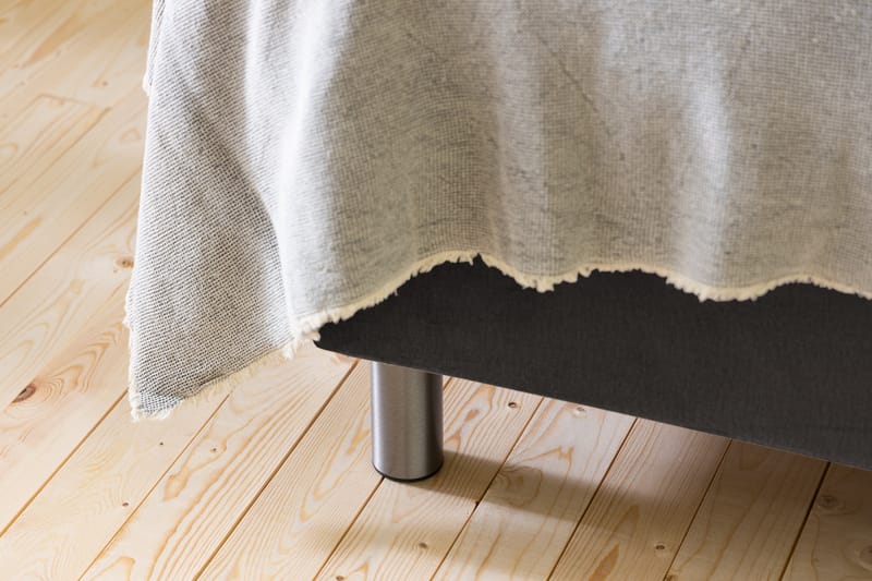 Ella Sängpaket 160x200 cm Rutig Gavel - Mörkgrå/Sammet - Möbler - Säng - Komplett sängpaket