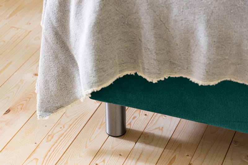 Ella Sängpaket 160x200 cm Rutig Gavel - Mörkgrön/Sammet - Möbler - Säng - Komplett sängpaket