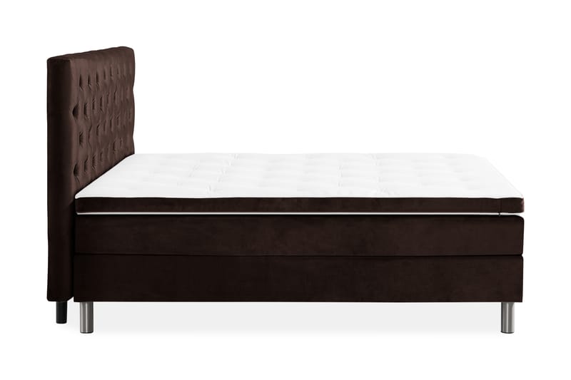 Ella Sängpaket 180x200 cm Djuphäftad Gavel - Brun/Sammet - Möbler - Säng - Komplett sängpaket