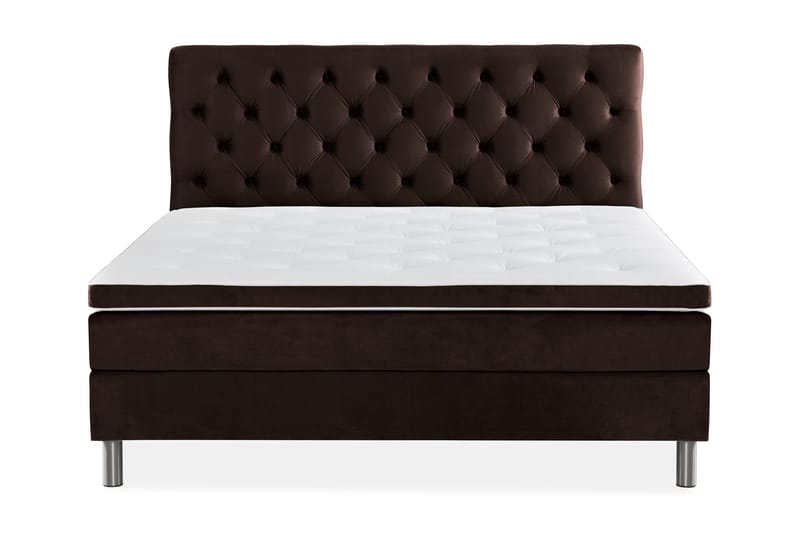 Ella Sängpaket 180x200 cm Djuphäftad Gavel - Brun/Sammet - Möbler - Säng - Kontinentalsäng