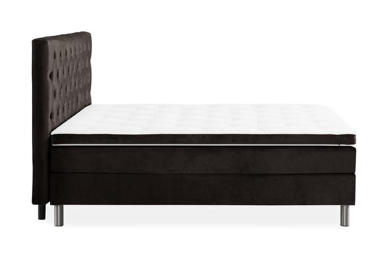 Ella Sängpaket 180x200 cm Djuphäftad Gavel - Mörkgrå/Sammet - Möbler - Säng - Komplett sängpaket