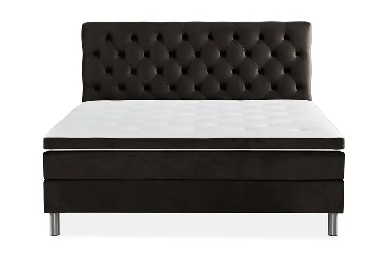 Ella Sängpaket 180x200 cm Djuphäftad Gavel - Mörkgrå/Sammet - Möbler - Säng - Kontinentalsäng