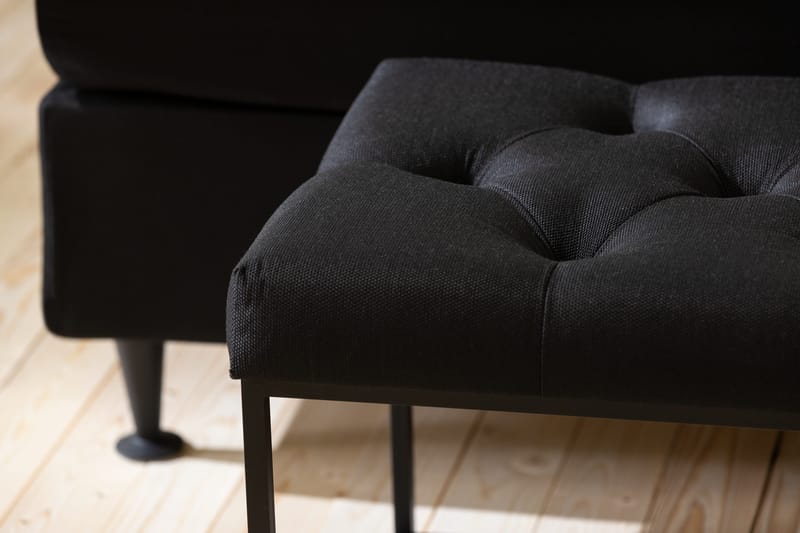 Ella Sängpaket 180x200 cm Djuphäftad Gavel - Svart - Möbler - Säng - Kontinentalsäng