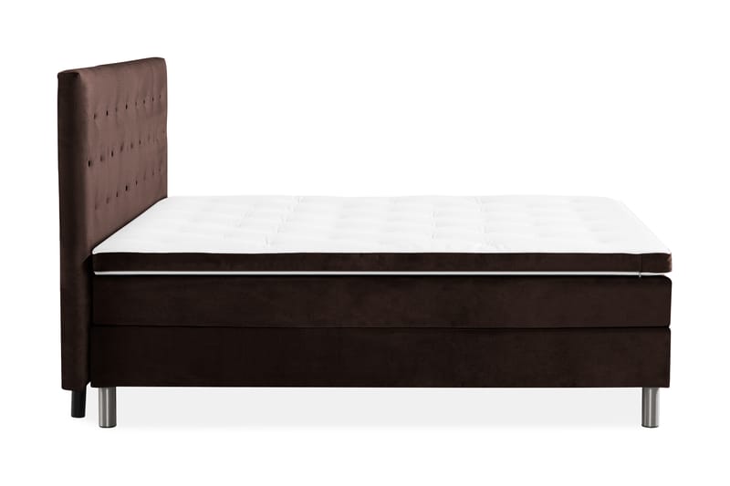 Ella Sängpaket 180x200 cm Knapp Gavel - Brun/Sammet - Möbler - Säng - Komplett sängpaket