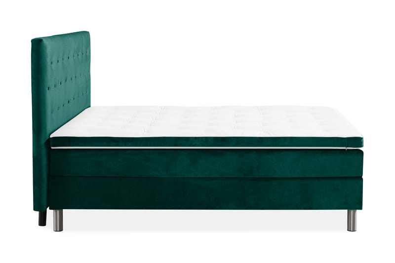 Ella Sängpaket 180x200 cm Knapp Gavel - Mörkgrön/Sammet - Möbler - Säng - Komplett sängpaket