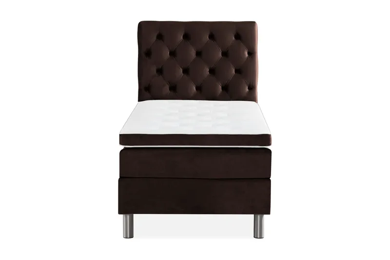 Ella Sängpaket 90x200 cm Djuphäftad Gavel - Brun/Sammet - Möbler - Säng - Kontinentalsäng