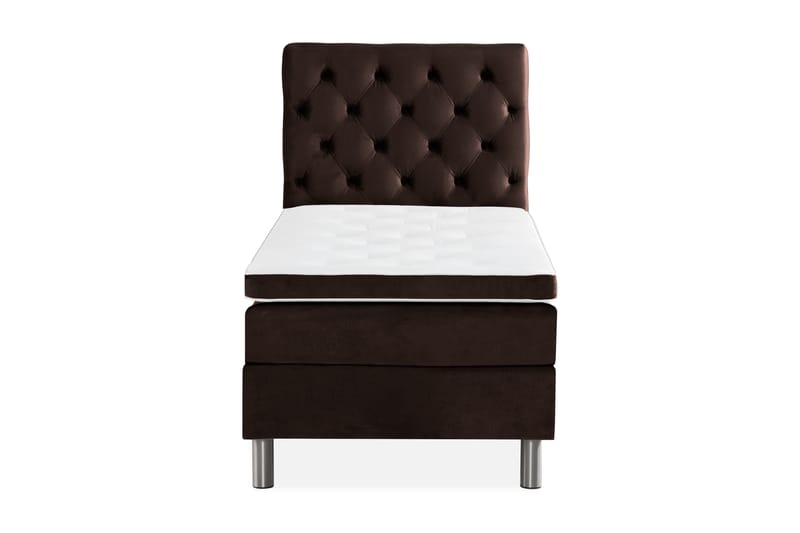 Ella Sängpaket 90x200 cm Djuphäftad Gavel - Brun/Sammet - Möbler - Säng - Komplett sängpaket