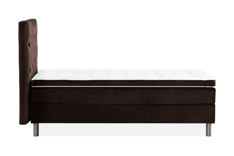 Ella Sängpaket 90x200 cm Djuphäftad Gavel - Brun/Sammet - Möbler - Säng - Komplett sängpaket