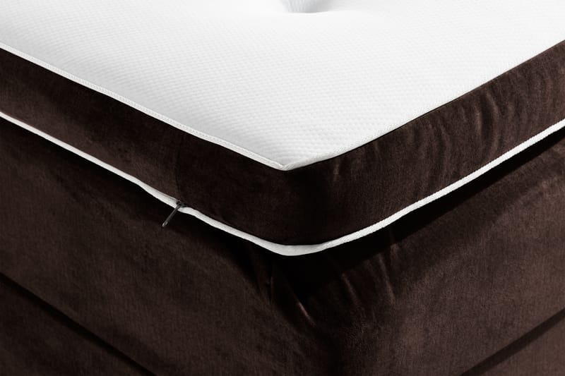 Ella Sängpaket 90x200 cm Djuphäftad Gavel - Brun/Sammet - Möbler - Säng - Komplett sängpaket