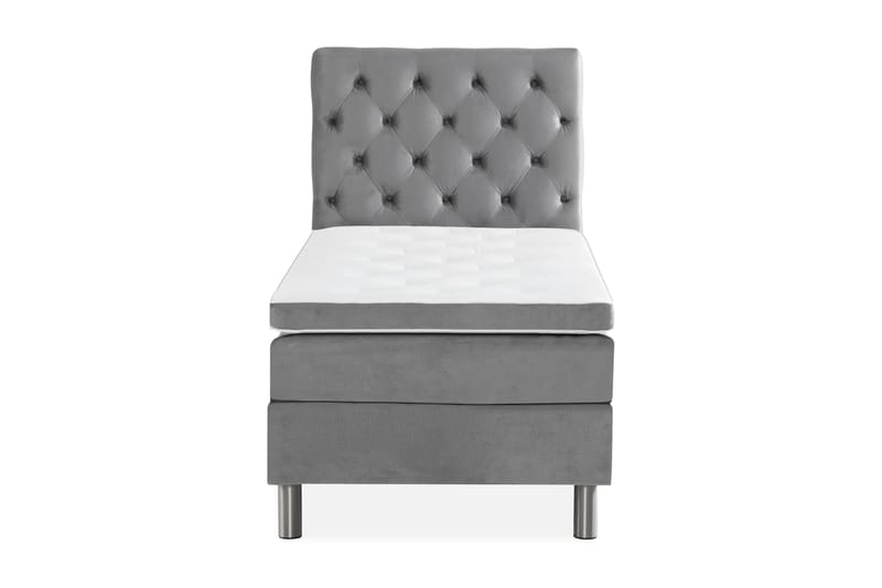 Ella Sängpaket 90x200 cm Djuphäftad Gavel - Ljusgrå/Sammet - Möbler - Säng - Komplett sängpaket