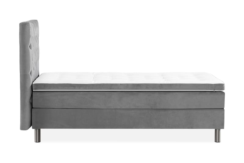 Ella Sängpaket 90x200 cm Djuphäftad Gavel - Ljusgrå/Sammet - Möbler - Säng - Komplett sängpaket