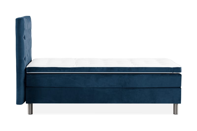 Ella Sängpaket 90x200 cm Djuphäftad Gavel - Mörkblå/Sammet - Möbler - Säng - Komplett sängpaket