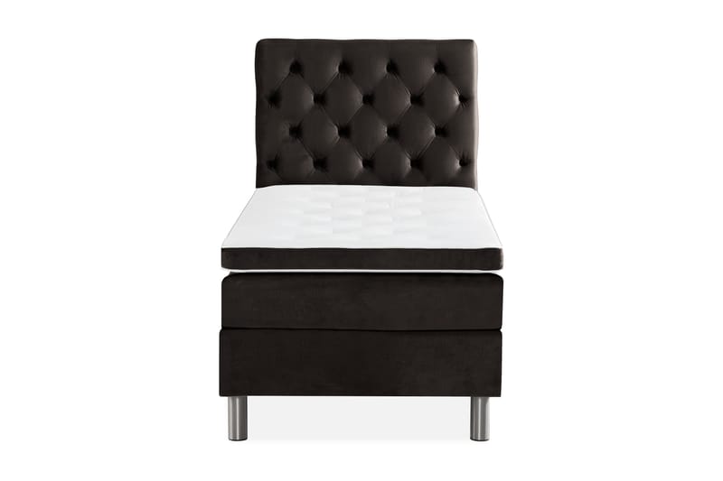 Ella Sängpaket 90x200 cm Djuphäftad Gavel - Mörkgrå/Sammet - Möbler - Säng - Komplett sängpaket