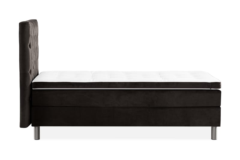 Ella Sängpaket 90x200 cm Djuphäftad Gavel - Mörkgrå/Sammet - Möbler - Säng - Komplett sängpaket