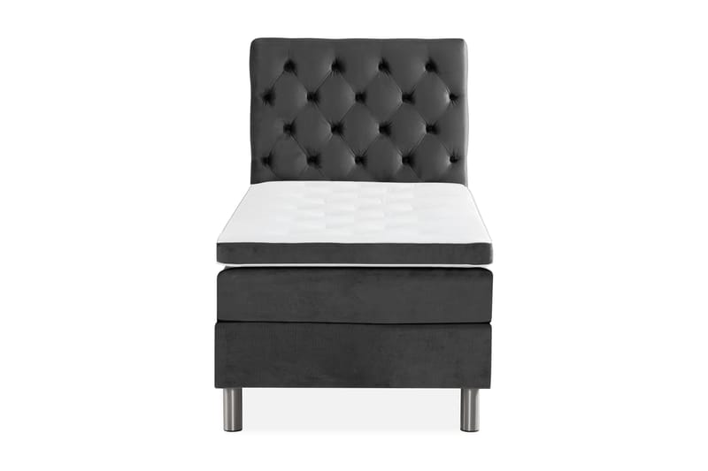 Ella Sängpaket 90x200 cm Djuphäftad Gavel - Mörkgrå/Sammet - Möbler - Säng - Komplett sängpaket