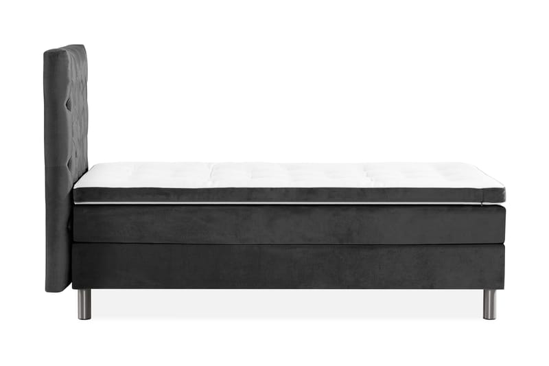 Ella Sängpaket 90x200 cm Djuphäftad Gavel - Mörkgrå/Sammet - Möbler - Säng - Kontinentalsäng