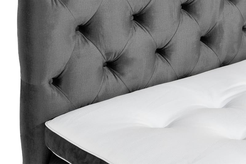 Ella Sängpaket 90x200 cm Djuphäftad Gavel - Mörkgrå/Sammet - Möbler - Säng - Kontinentalsäng