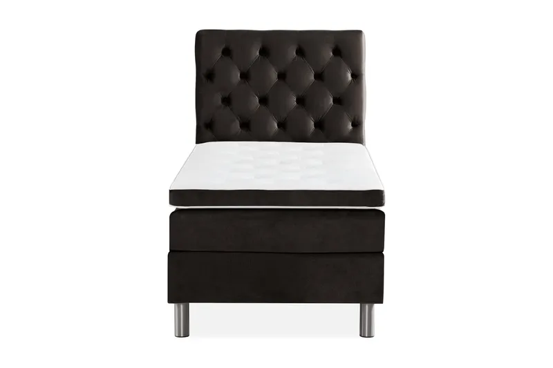 Ella Sängpaket 90x200 cm Djuphäftad Gavel, Mörkgrå/Sammet