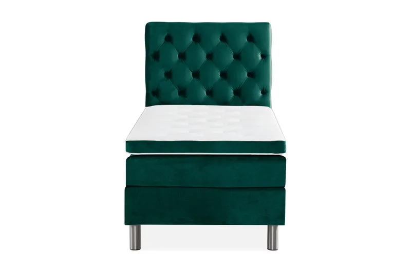 Ella Sängpaket 90x200 cm Djuphäftad Gavel - Mörkgrön/Sammet - Möbler - Säng - Kontinentalsäng
