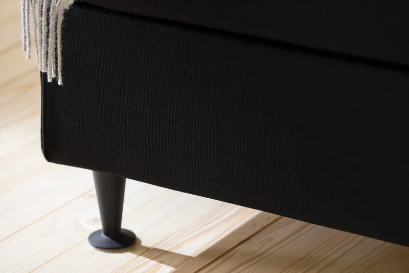 Ella Sängpaket 90x200 cm Djuphäftad Gavel - Svart - Möbler - Säng - Kontinentalsäng