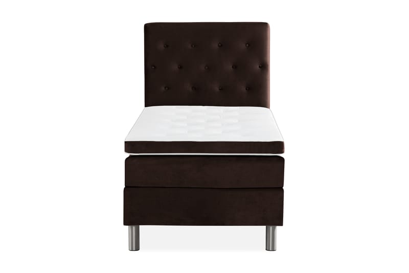 Ella Sängpaket 90x200 cm Knapp Gavel - Brun/Sammet - Möbler - Säng - Komplett sängpaket