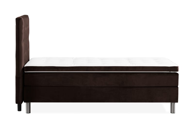 Ella Sängpaket 90x200 cm Knapp Gavel - Brun/Sammet - Möbler - Säng - Komplett sängpaket