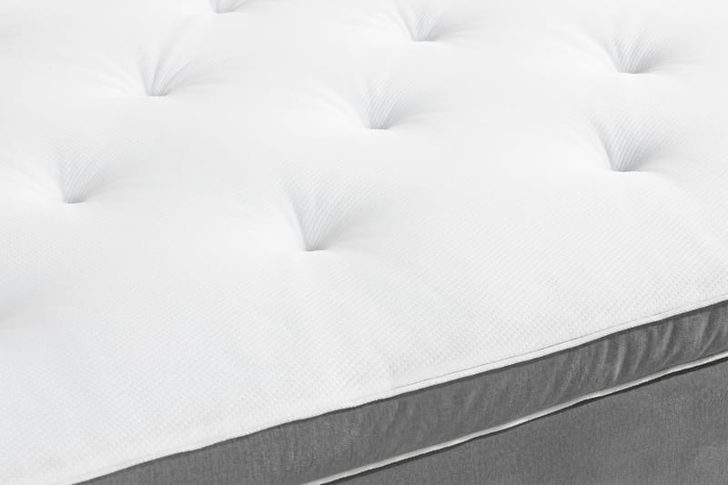 Ella Sängpaket 90x200 cm Knapp Gavel - Ljusgrå/Sammet - Möbler - Säng - Komplett sängpaket