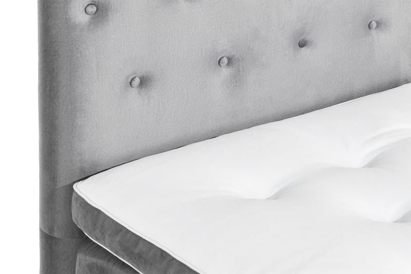 Ella Sängpaket 90x200 cm Knapp Gavel - Ljusgrå/Sammet - Möbler - Säng - Kontinentalsäng