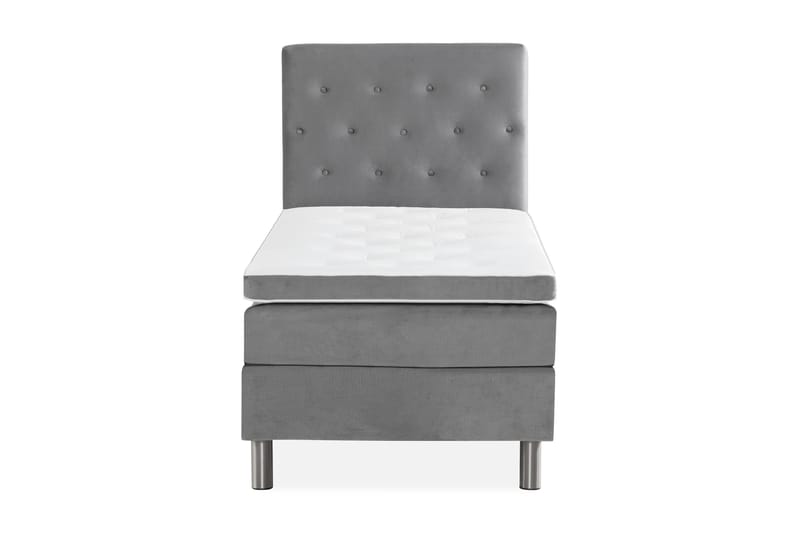Ella Sängpaket 90x200 cm Knapp Gavel - Ljusgrå/Sammet - Möbler - Säng - Kontinentalsäng