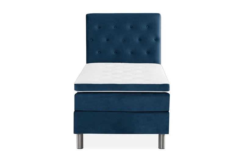 Ella Sängpaket 90x200 cm Knapp Gavel - Mörkblå/Sammet - Möbler - Säng - Kontinentalsäng