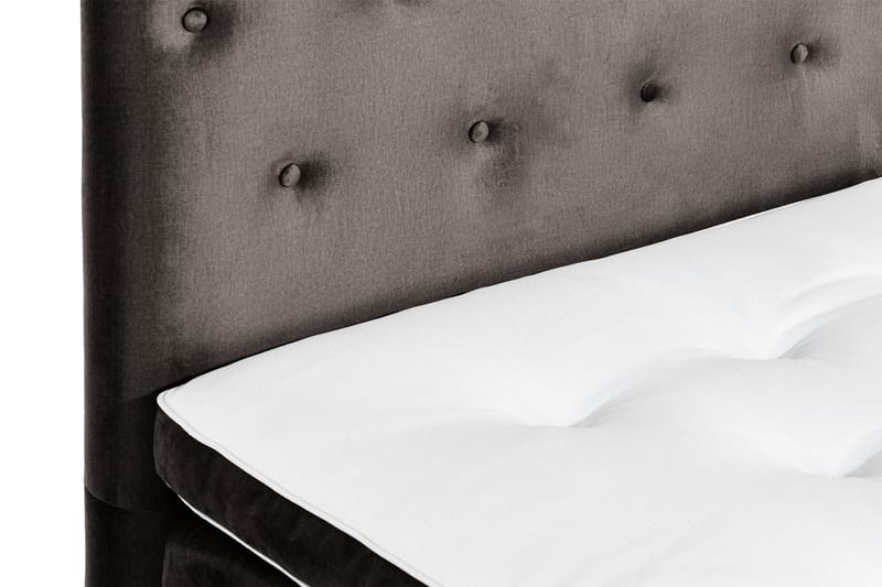 Ella Sängpaket 90x200 cm Knapp Gavel - Mörkgrå/Sammet - Möbler - Säng - Komplett sängpaket