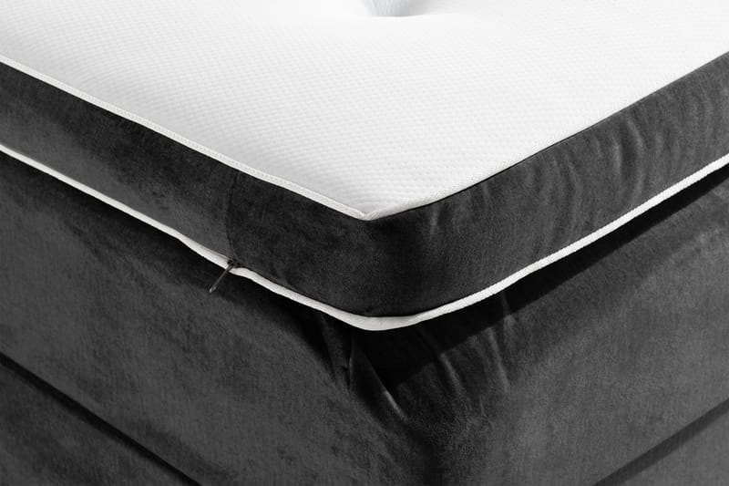 Ella Sängpaket 90x200 cm Knapp Gavel - Mörkgrå/Sammet - Möbler - Säng - Komplett sängpaket