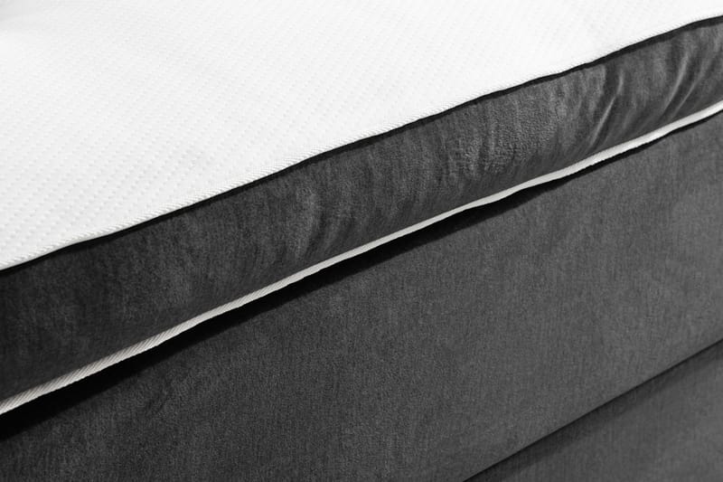 Ella Sängpaket 90x200 cm Knapp Gavel - Mörkgrå/Sammet - Möbler - Säng - Komplett sängpaket