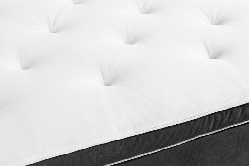 Ella Sängpaket 90x200 cm Knapp Gavel - Mörkgrå/Sammet - Möbler - Säng - Komplett sängpaket