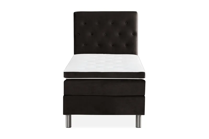 Ella Sängpaket 90x200 cm Knapp Gavel, Mörkgrå/Sammet