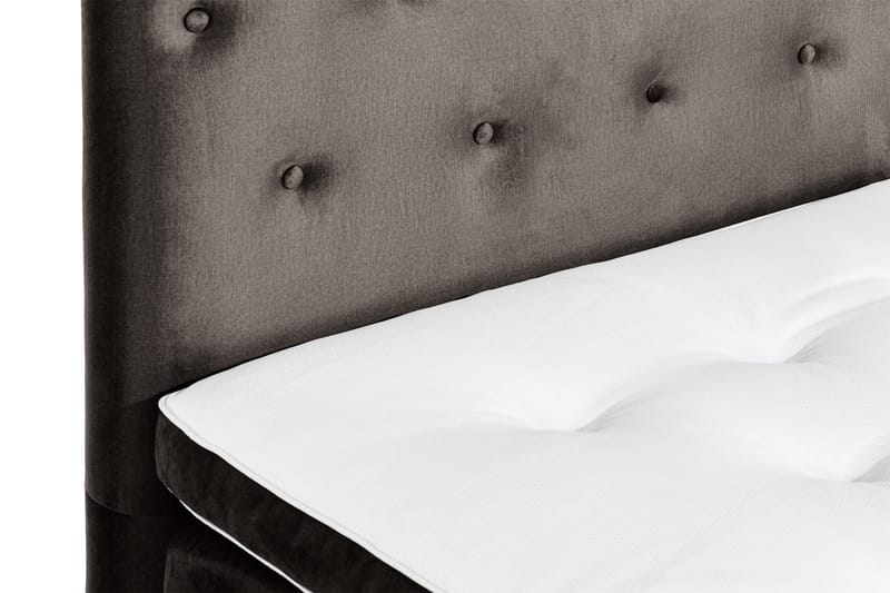 Ella Sängpaket 90x200 cm Knapp Gavel - Mörkgrå/Sammet - Möbler - Säng - Kontinentalsäng
